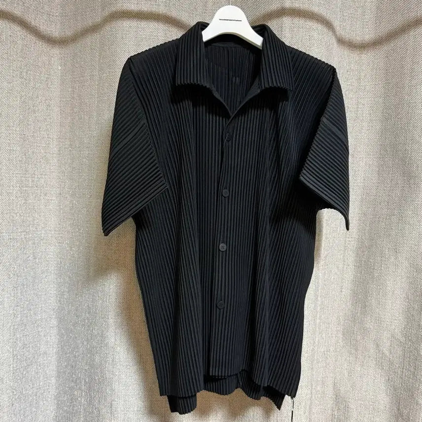 [BUNJANG] Homme Plisse Issey Miyake MC Short Sleeve Shirt Black / [2] 이세이미야케 옴므 플리세 MC 반팔 셔츠 블랙