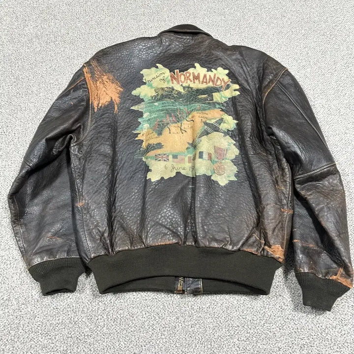 [BUNJANG] Avirex Normandy A-2 Leather Jacket / 아비렉스 노르망디 a-2 레더자켓 M