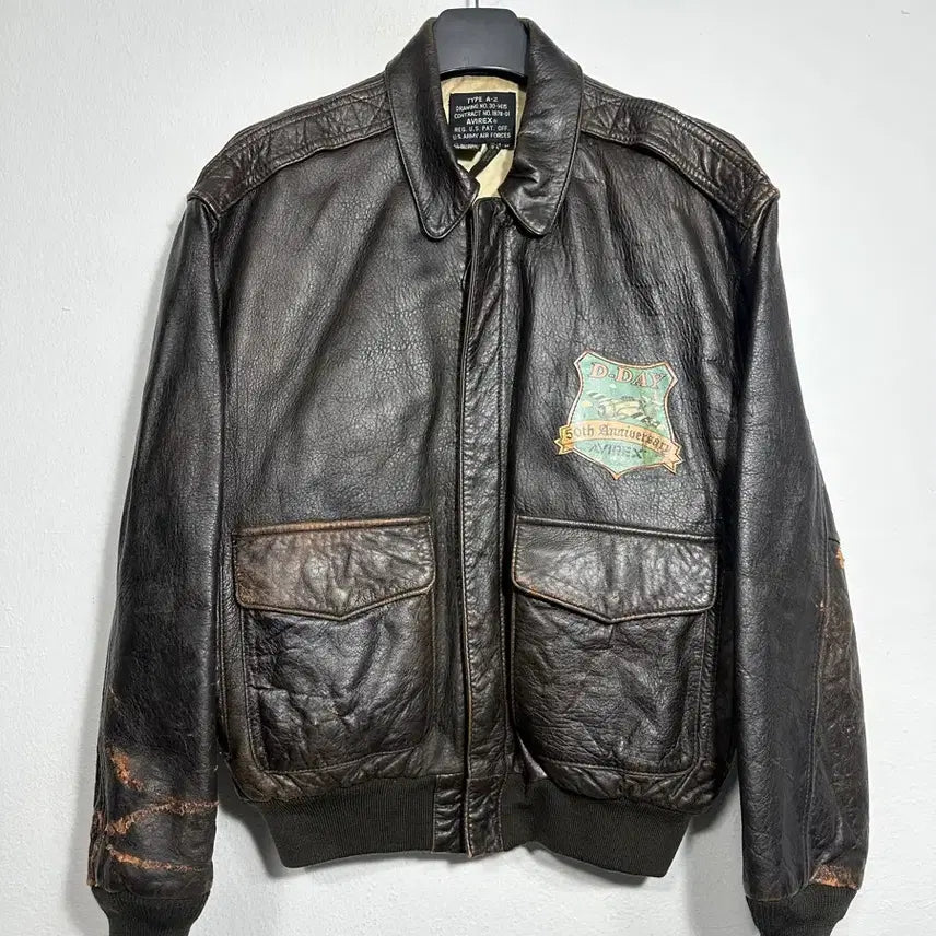 [BUNJANG] Avirex Normandy A-2 Leather Jacket / 아비렉스 노르망디 a-2 레더자켓 M
