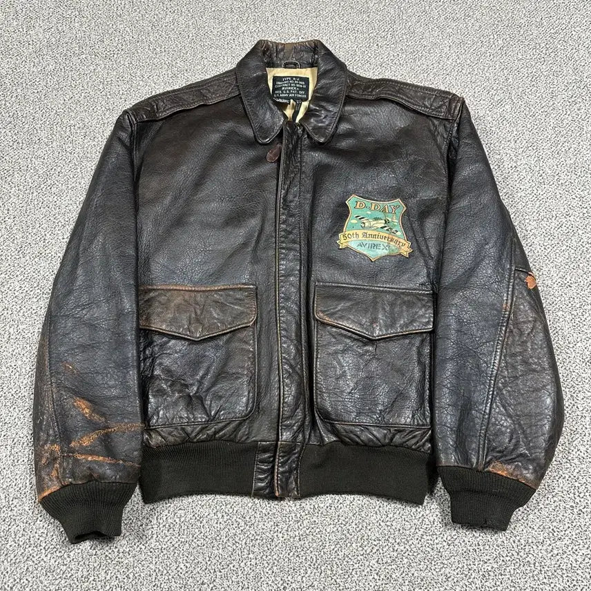 [BUNJANG] Avirex Normandy A-2 Leather Jacket / 아비렉스 노르망디 a-2 레더자켓 M