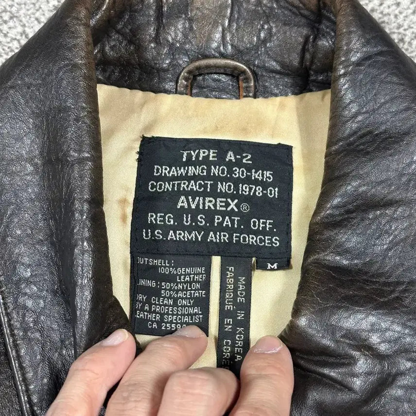 [BUNJANG] Avirex Normandy A-2 Leather Jacket / 아비렉스 노르망디 a-2 레더자켓 M