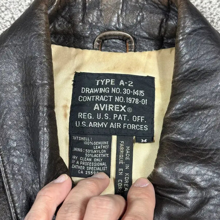 [BUNJANG] Avirex Normandy A-2 Leather Jacket / 아비렉스 노르망디 a-2 레더자켓 M