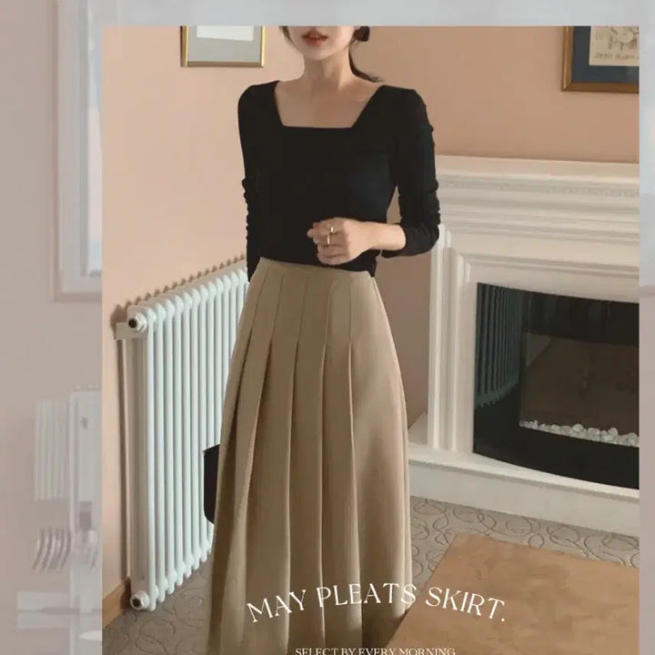 [BUNJANG] Everymorning May Pleated Long Skirt / *에브리모닝* 메이 플리츠 롱 스커트