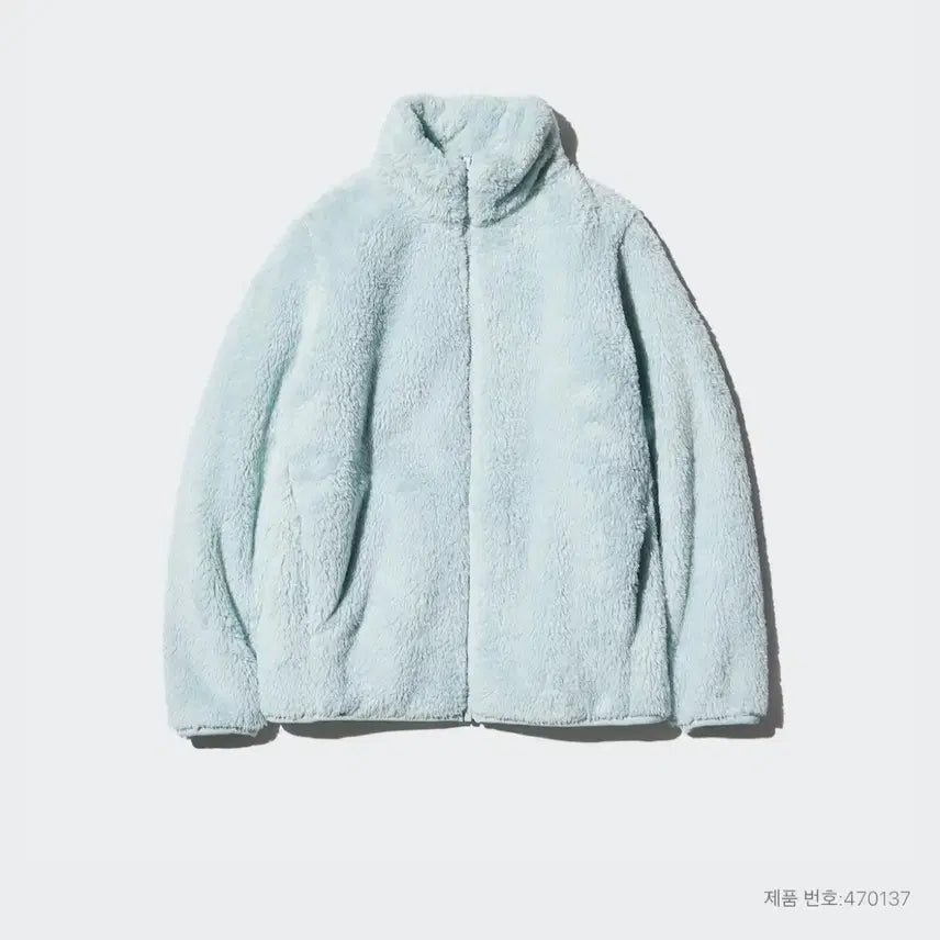 [BUNJANG] Uniqlo Fluffy Yarn Fleece Full-Zip Jacket Light Blue Women&