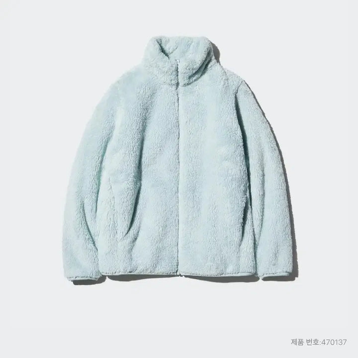 [BUNJANG] Uniqlo Fluffy Yarn Fleece Full-Zip Jacket Light Blue Women&