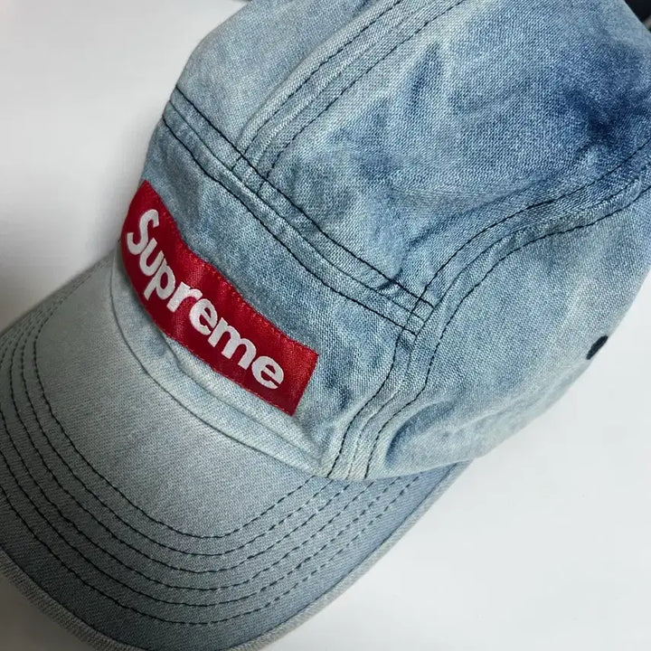 [BUNJANG] Supreme Box Logo Camp Cap Denim / 슈프림 박스로고 캠프캡 데님
