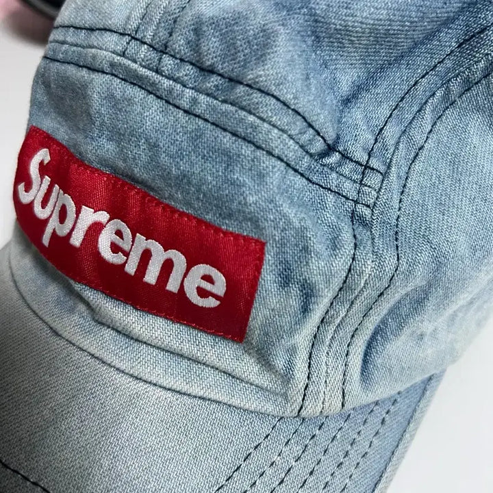 [BUNJANG] Supreme Box Logo Camp Cap Denim / 슈프림 박스로고 캠프캡 데님