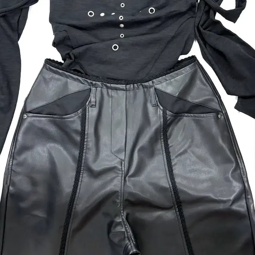 [BUNJANG] Bohemian Seoul 2000 Archives Trimming Bird Leather Pants / (새상품) 0104 레더팬츠 보헤미안서울 2000아카이브스 트리밍버드