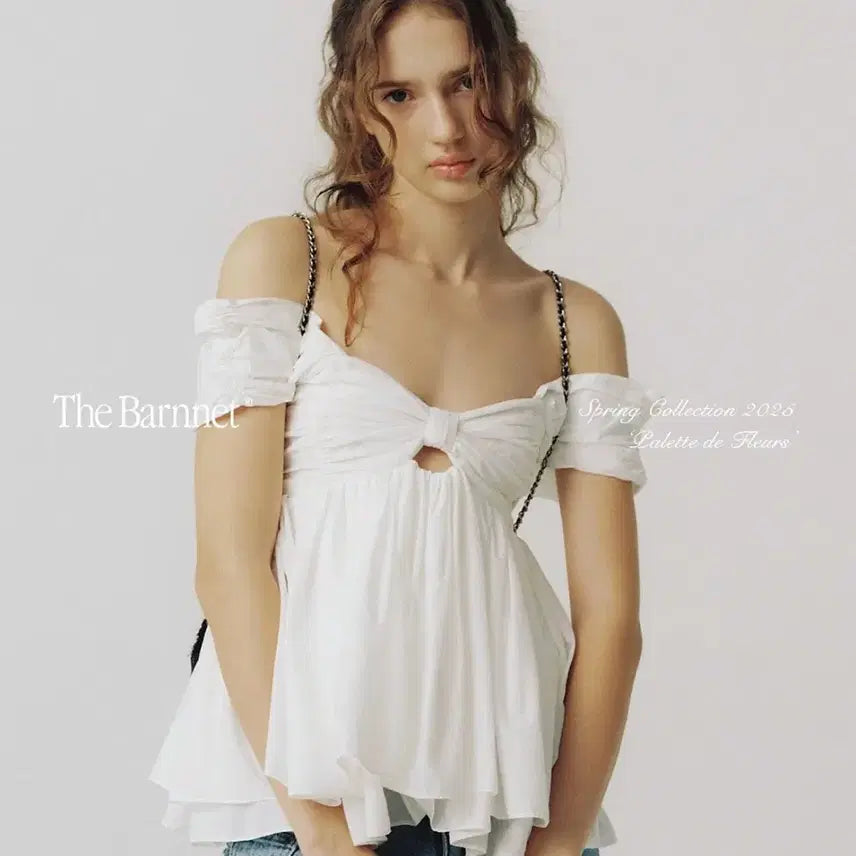 [BUNJANG] The Barnet Magnolia Off Shoulder Top White / 더바넷 Magnolia 오프숄더 탑 화이트 팝니다