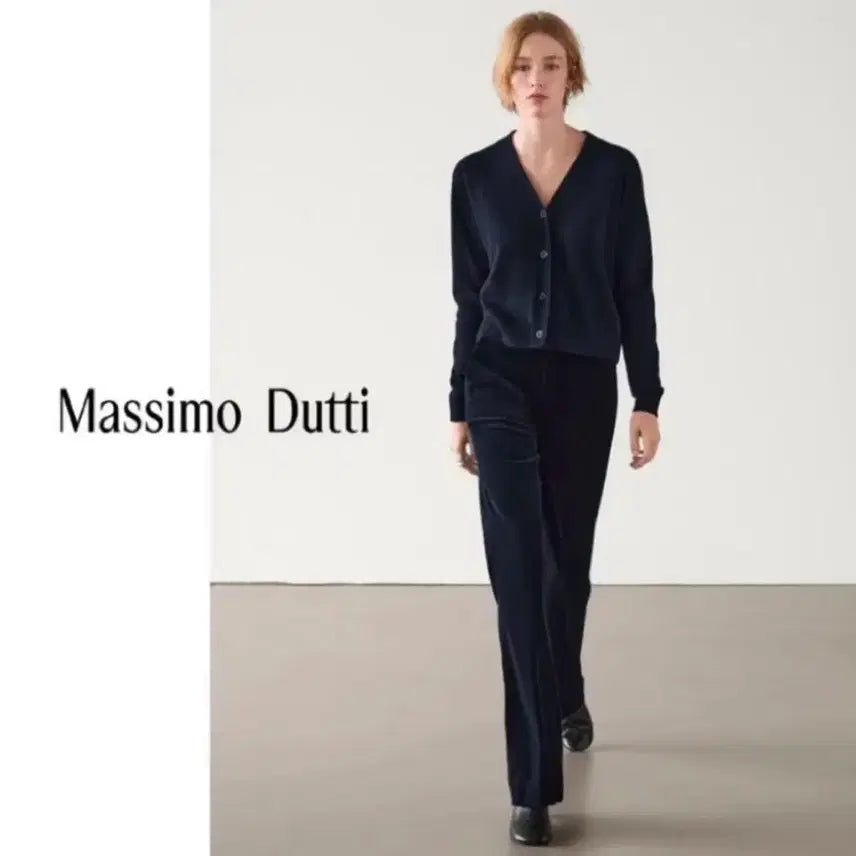 [BUNJANG] Massimo Dutti Wool Blend V-Neck Cardigan - Navy, S / 마시모두띠 울 블렌드 브이넥 가디건 - 네이비 , S