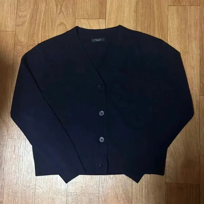[BUNJANG] Massimo Dutti Wool Blend V-Neck Cardigan - Navy, S / 마시모두띠 울 블렌드 브이넥 가디건 - 네이비 , S