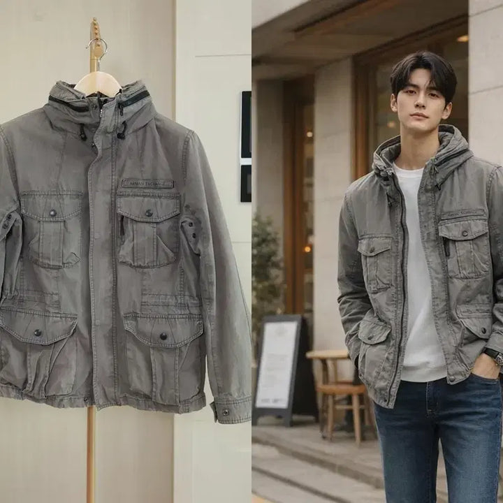 [BUNJANG] Armani Exchange Multi-Pocket Hooded Jacket / 아르마니 익스체인지 멀티포켓 후드 자켓