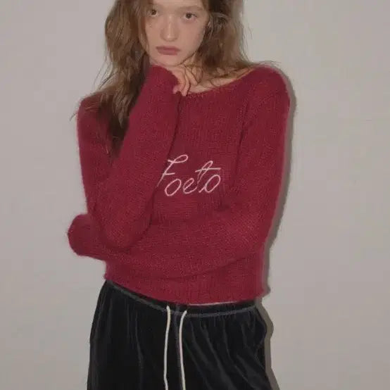 [BUNJANG] Poeto Kid Mohair Knit Sweater / 포에토 퍼플 키딩 키드모헤어 니트
