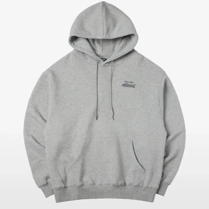 [BUNJANG] Urban Age Design Studio Logo Oversized Hoodie / 어반에이지 DESIGN STUDIO 로고 오버핏 후드 멜란지 그레이