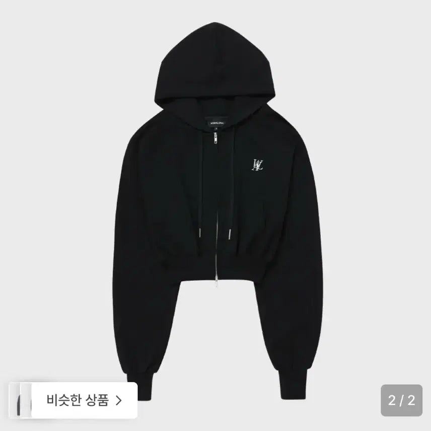 [BUNJANG] W.A.U. 크롭 후드 집업 Jacket / 우알롱 크롭 후드 집업 후드티 여성 잠바 검정