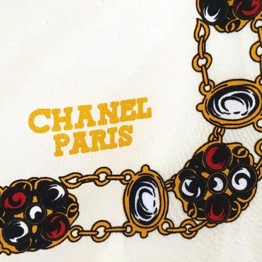 [BUNJANG] Chanel Chain Pattern Scarf / 샤넬 스카프 체인 패턴 아이보리