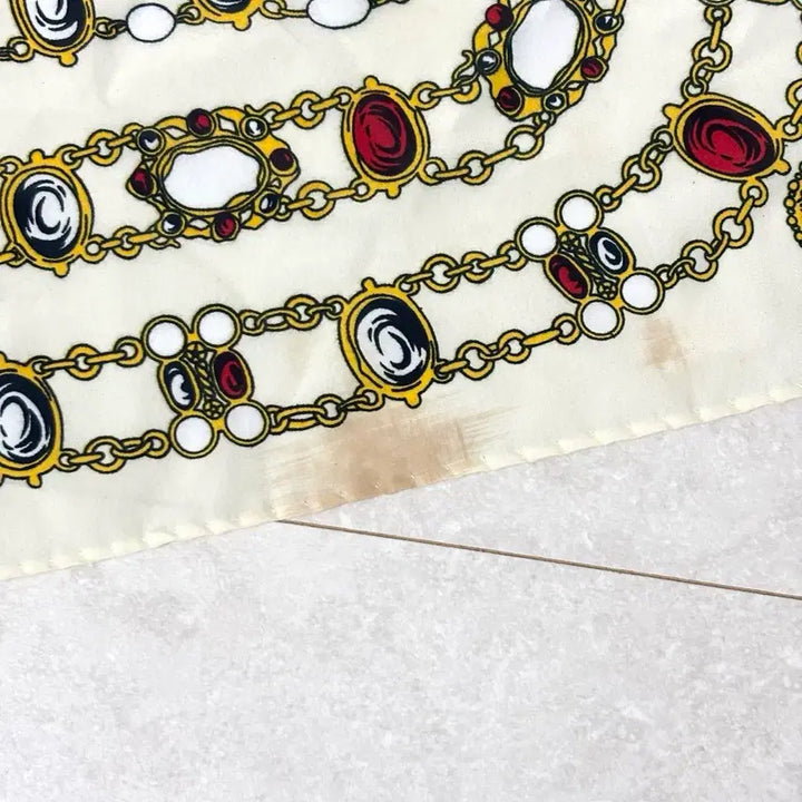 [BUNJANG] Chanel Chain Pattern Scarf / 샤넬 스카프 체인 패턴 아이보리