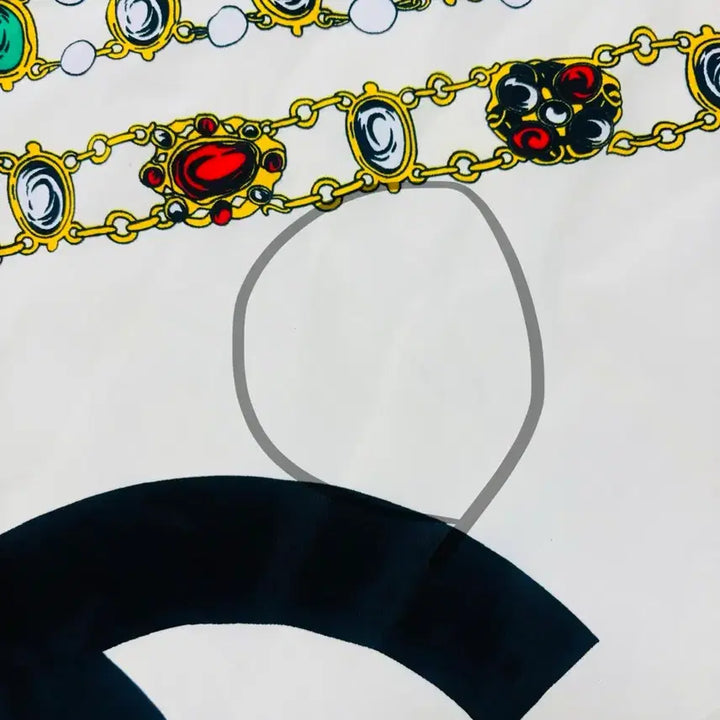 [BUNJANG] Chanel Chain Pattern Scarf / 샤넬 스카프 체인 패턴 아이보리