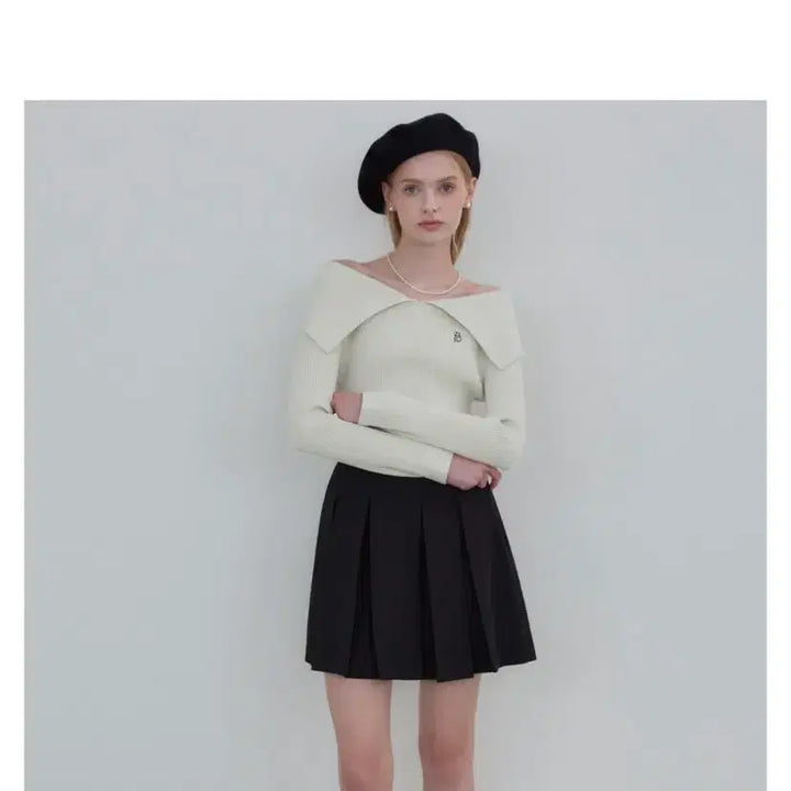 [BUNJANG] Zero Street Ivory Off-Shoulder Cape Sweater / 새상품 아이보리 제로스트릿 여성용 케이프 오프숄더 스웨터
