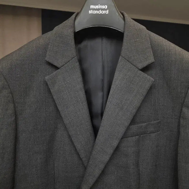[BUNJANG] Musinsa Standard Wool Blend Relaxed Basic Blazer / 무신사스탠다드 / 울 블렌드 릴렉스드 베이식 블레이저 [미디엄그레이] /