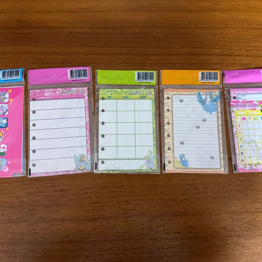 [BUNJANG] Sailor Moon 6-Ring Diary Refill Bundle Set / 미개봉) 고전문구 세일러문 6공 다이어리 리필 속지 빈티지 다꾸(일괄)