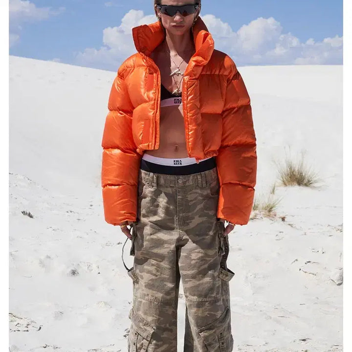 [BUNJANG] YEEL Orange Crop Padded Jacket / 새상품 YEEL 오렌지 크롭 패딩 leey
