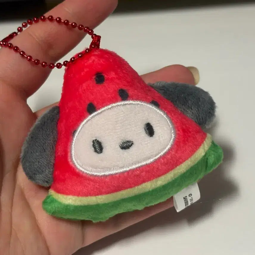 [BUNJANG] Sanrio Pochacco Watermelon Plush Keyring / 산리오 포챠코 수박 인형 키링
