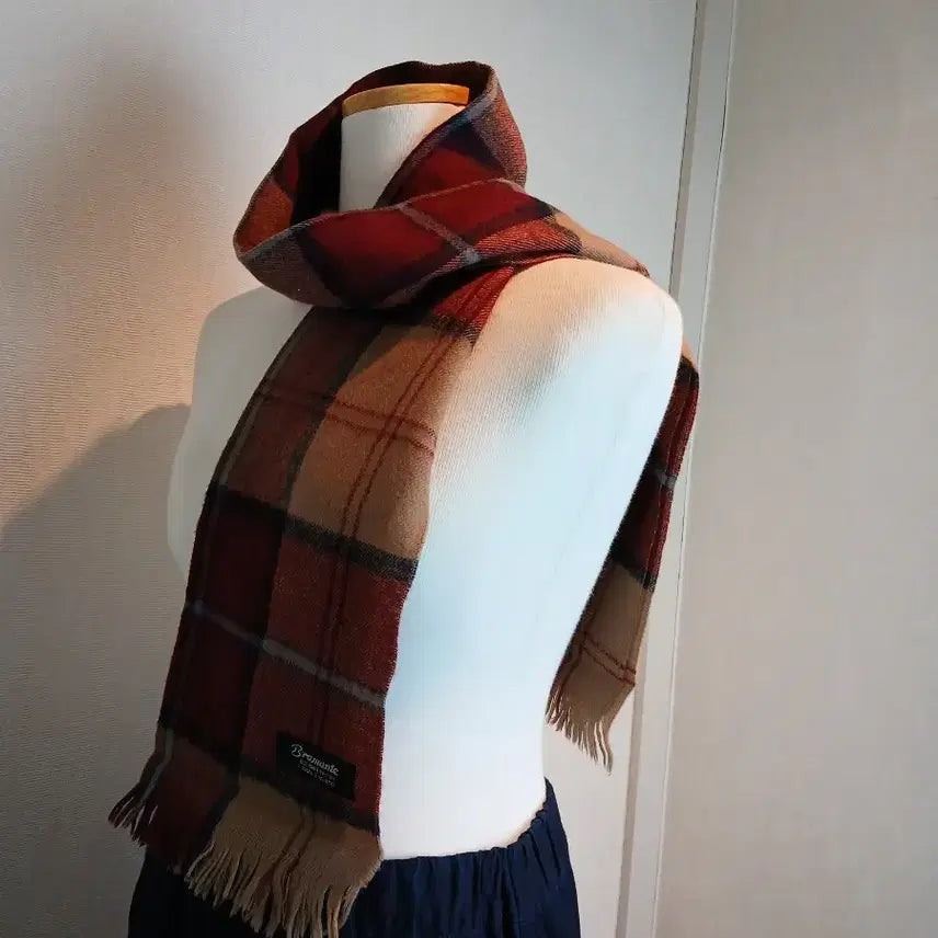 [BUNJANG] Bramante Checkered Scarf / JAPAN 브라만테 체크 머플러 모100%