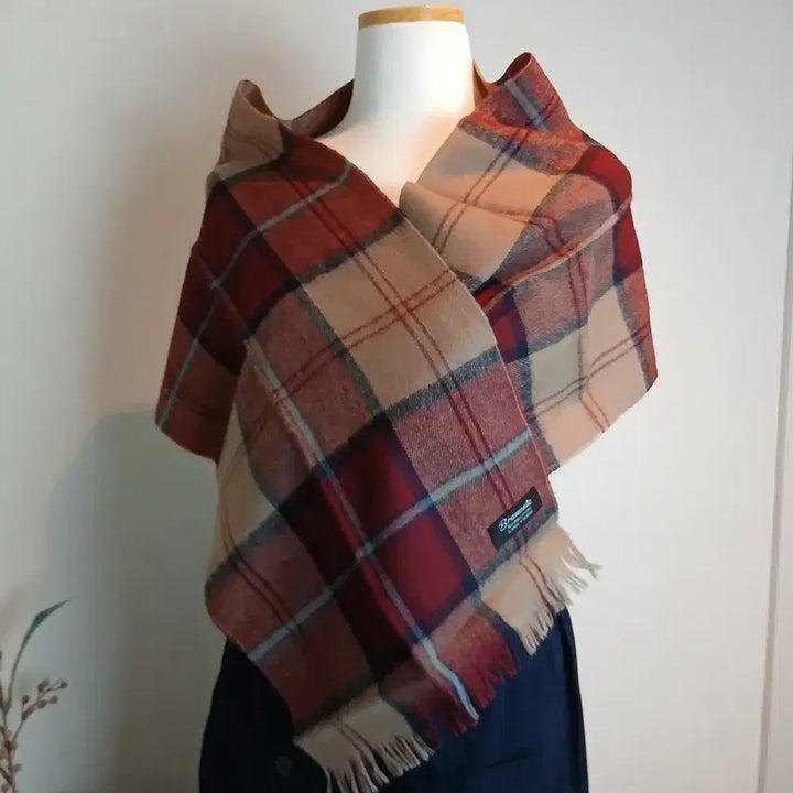 [BUNJANG] Bramante Checkered Scarf / JAPAN 브라만테 체크 머플러 모100%