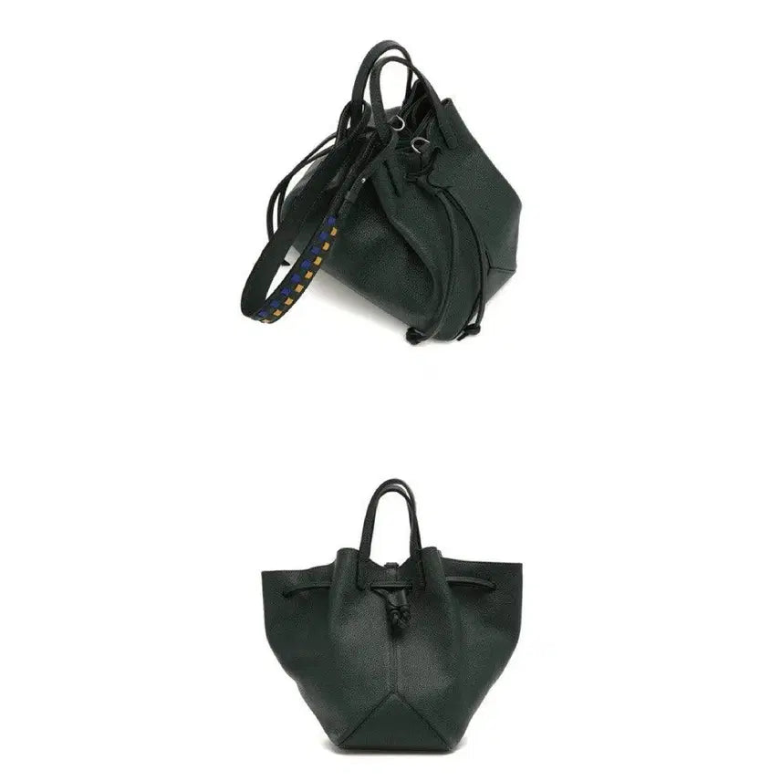 [BUNJANG] rosa.k Melrose Drawstring Bucket Bag / rosa.k 로사케이 멜로즈 드로우스트링 버킷백 숄더백 복조리백 다크그린