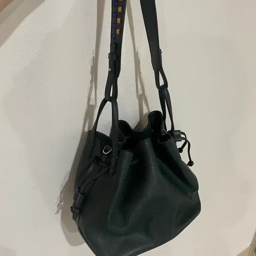 [BUNJANG] rosa.k Melrose Drawstring Bucket Bag / rosa.k 로사케이 멜로즈 드로우스트링 버킷백 숄더백 복조리백 다크그린