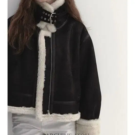 [BUNJANG] Archive J2U Suede Wool Mouton Jacket / 아카이브제이투유 스웨이드 울 무스탕 자켓