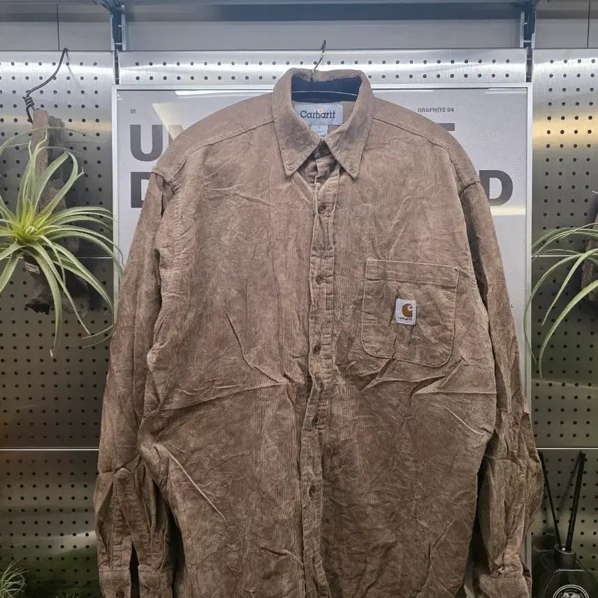 [BUNJANG] Carhartt Corduroy Brown Shirt / 칼하트 코듀로이 브라운 셔츠