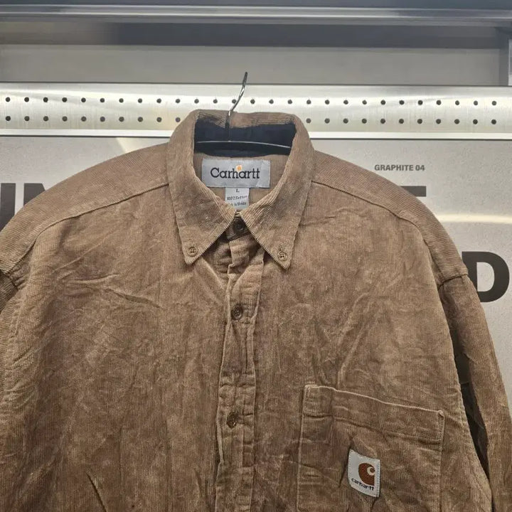[BUNJANG] Carhartt Corduroy Brown Shirt / 칼하트 코듀로이 브라운 셔츠