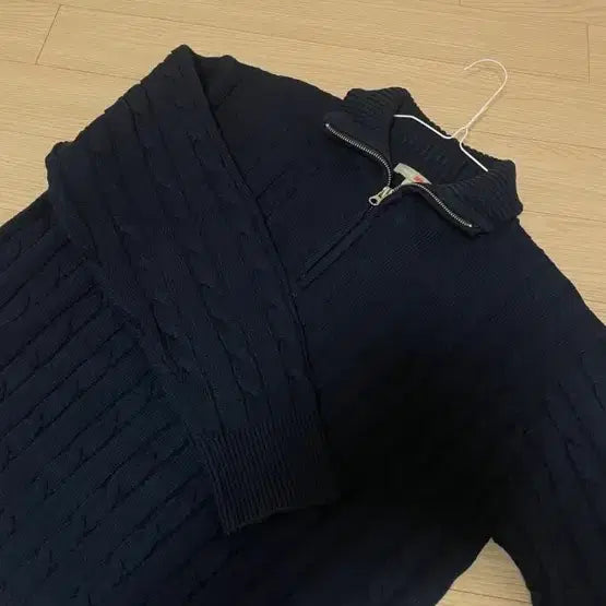 [BUNJANG] SPAO Cable Half-Zip Knit / 스파오 케이블 하프집업니트