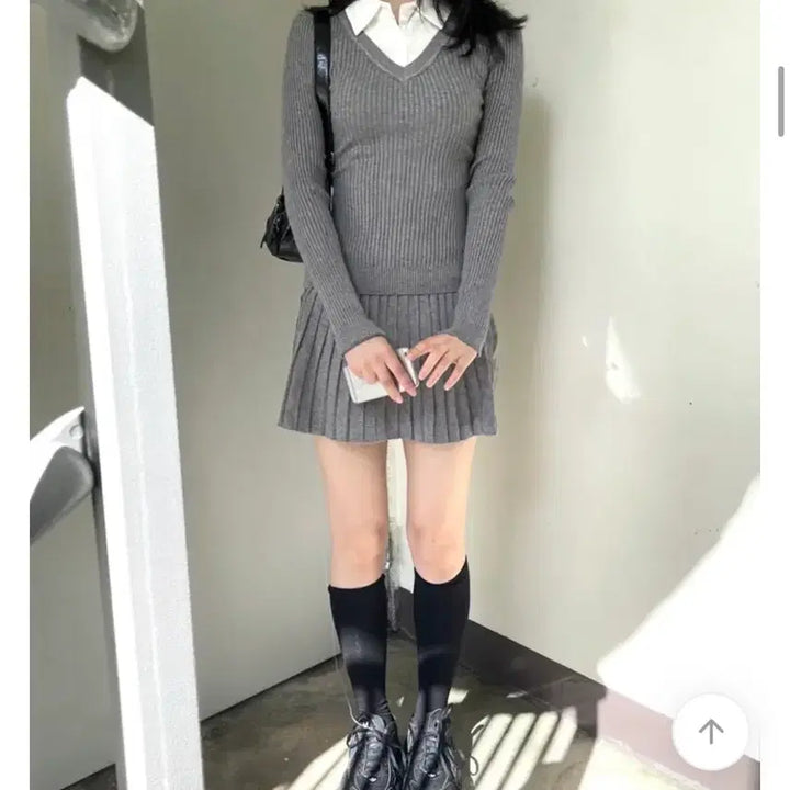 [BUNJANG] Knit Two-Piece Set / 골지 니트 투피스