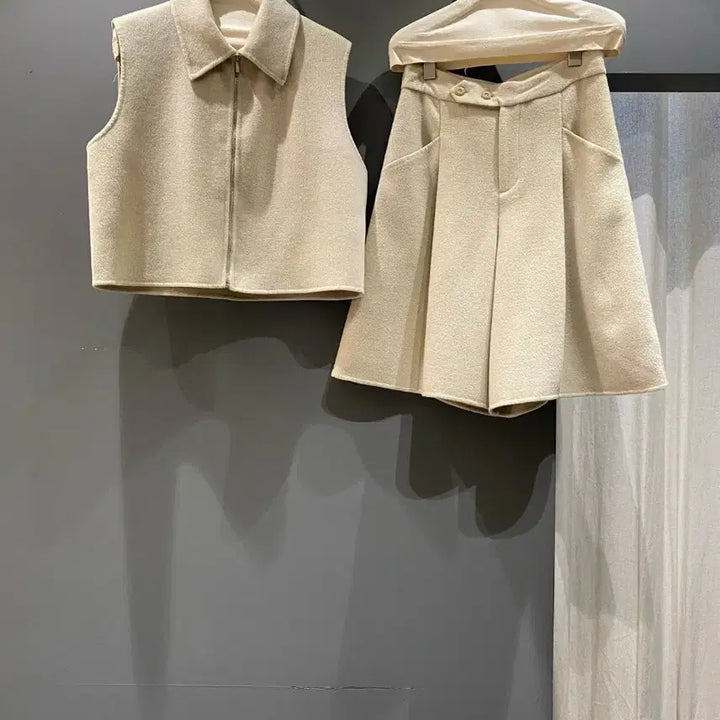[BUNJANG] Cashmere Beige 5-Part Pants / 캐시 베스트 5부 팬츠(새상품)