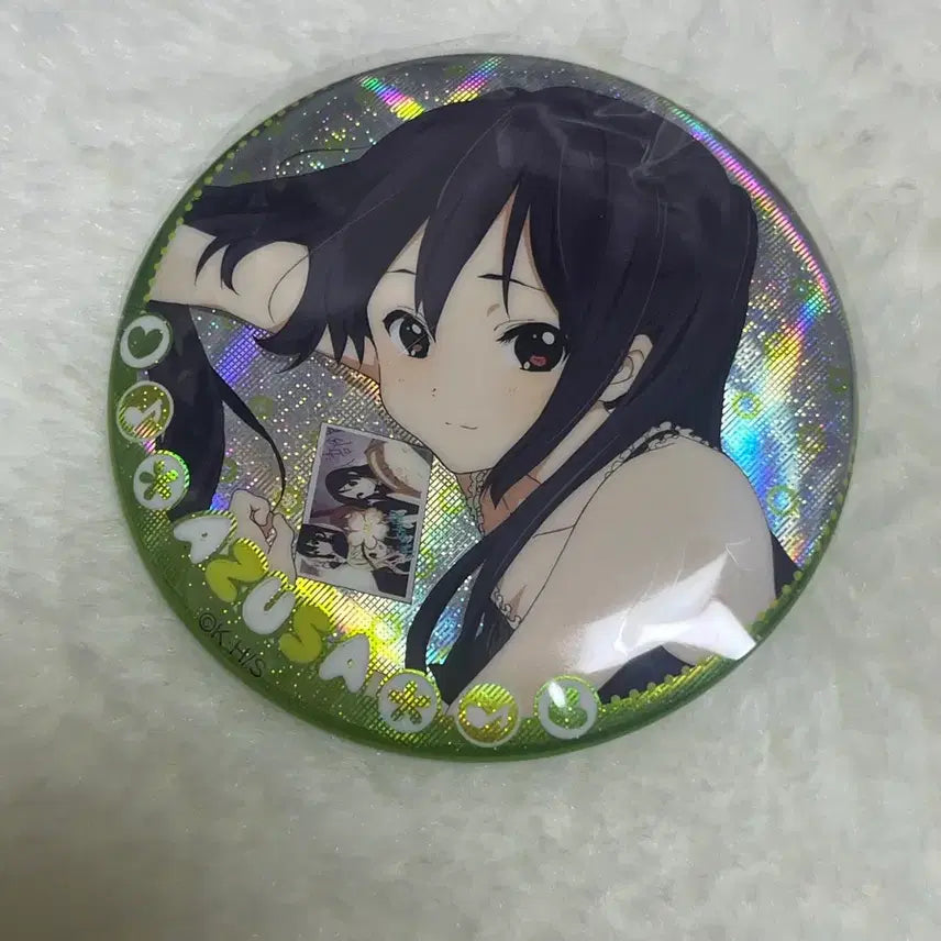 [BUNJANG] K-On! Azusa Nakano Hologram Can Badge / 케이온 아즈사 아즈냥 빅 홀로그램 캔뱃지
