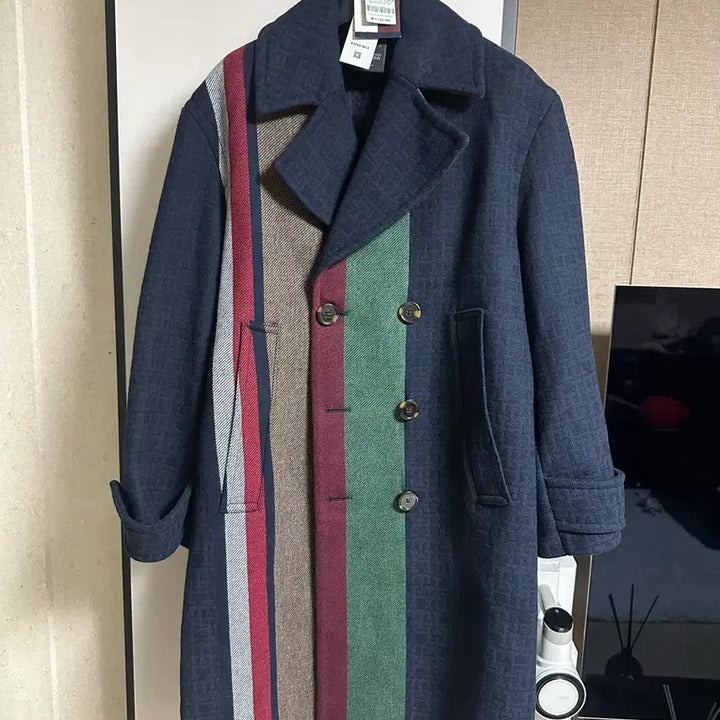 [BUNJANG] XXS Tommy Hilfiger 22FW Navy Stripe Collection Coat / [XXS] 타미힐피거 22FW 네이비 스트라이프 컬렉션 코트