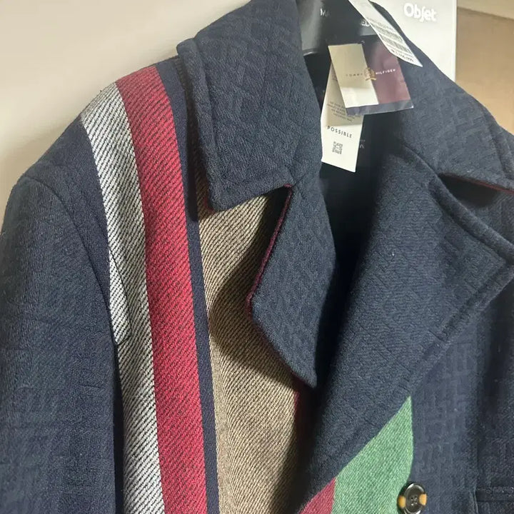 [BUNJANG] XXS Tommy Hilfiger 22FW Navy Stripe Collection Coat / [XXS] 타미힐피거 22FW 네이비 스트라이프 컬렉션 코트