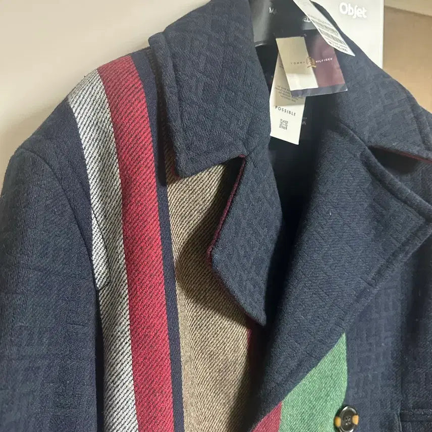 [BUNJANG] XXS Tommy Hilfiger 22FW Navy Stripe Collection Coat / [XXS] 타미힐피거 22FW 네이비 스트라이프 컬렉션 코트