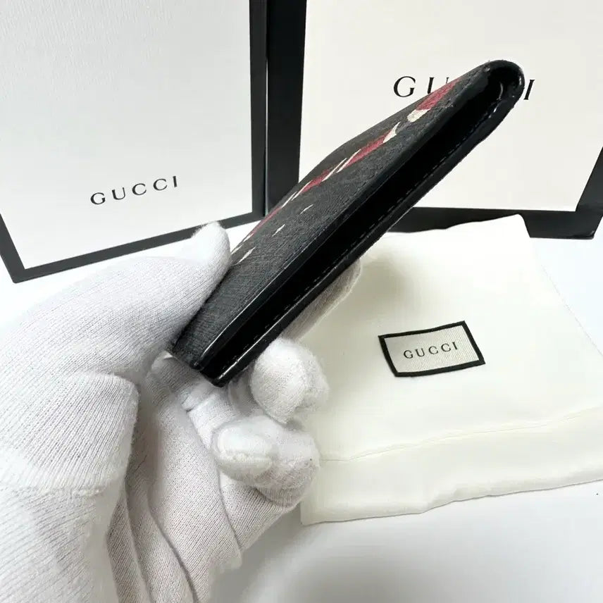 [BUNJANG] Gucci GG Supreme Snake Bi-fold Wallet Black / (정품)(풀구성)구찌 gg수프림 스네이크 반지갑 블랙