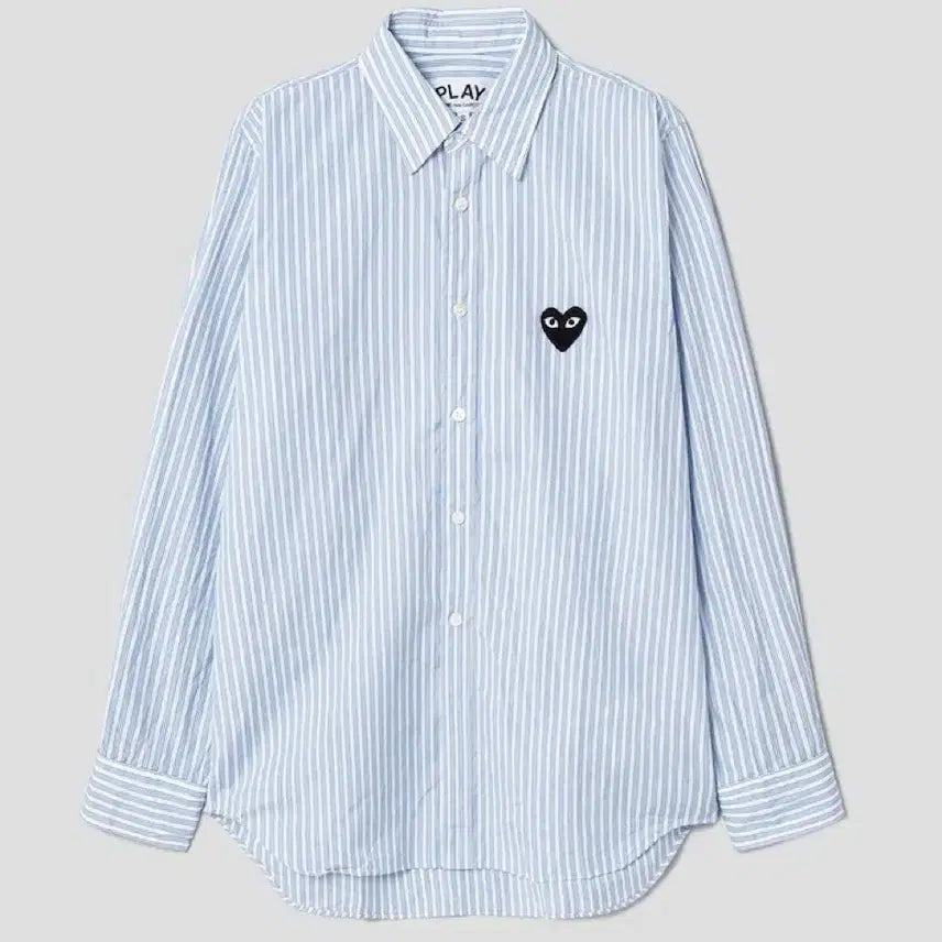 [SOLD OUT] 꼼데가르송 / 블랙 하트 와펜 스트라이프 셔츠 / L