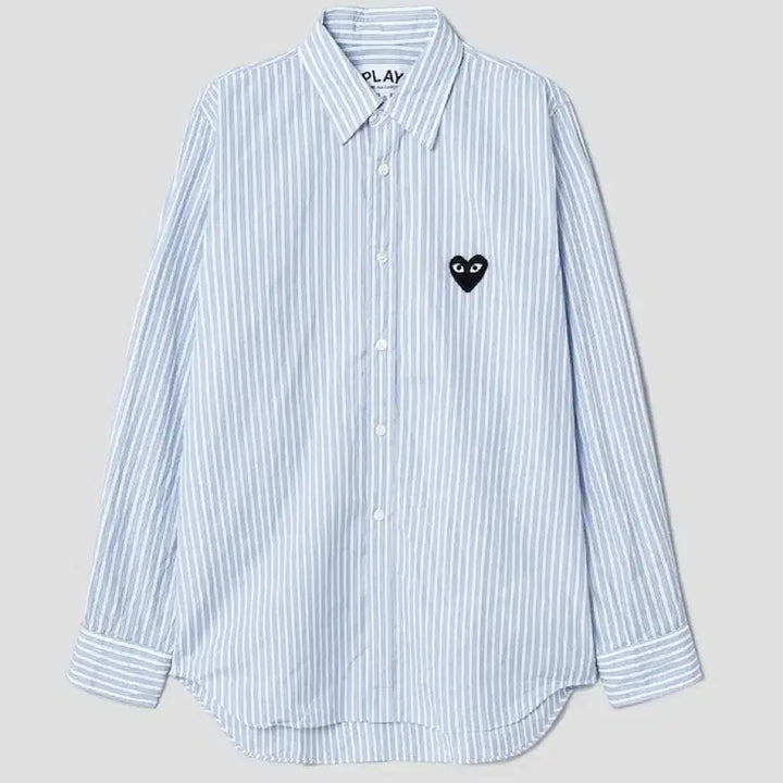 [SOLD OUT] 꼼데가르송 / 블랙 하트 와펜 스트라이프 셔츠 / L