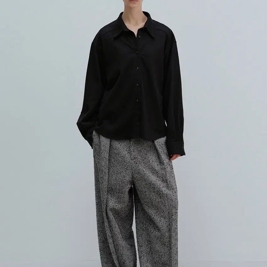 [BUNJANG] Moondal Eve Cotton Shirt - Gray / 문달 Eve 코튼 셔츠 - 그레이