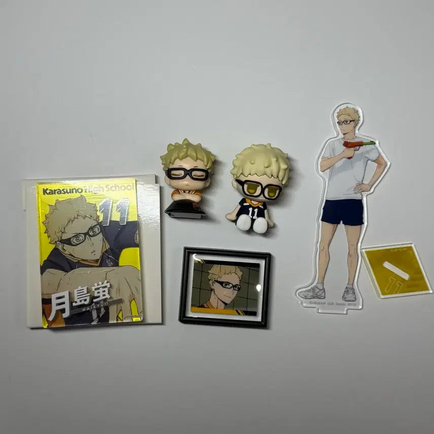 [BUNJANG] Haikyu Tsukishima Kei JITOT Figure & Acrylic Stand Bundle Set / 하이큐 츠키시마 케이 JITOT 피규어 오네무탄 아크릴 스탠드 일괄