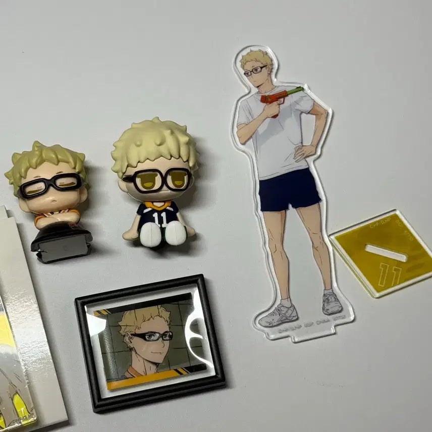 [BUNJANG] Haikyu Tsukishima Kei JITOT Figure & Acrylic Stand Bundle Set / 하이큐 츠키시마 케이 JITOT 피규어 오네무탄 아크릴 스탠드 일괄