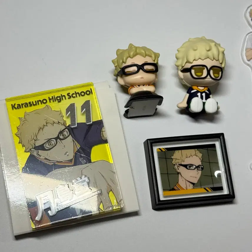 [BUNJANG] Haikyu Tsukishima Kei JITOT Figure & Acrylic Stand Bundle Set / 하이큐 츠키시마 케이 JITOT 피규어 오네무탄 아크릴 스탠드 일괄
