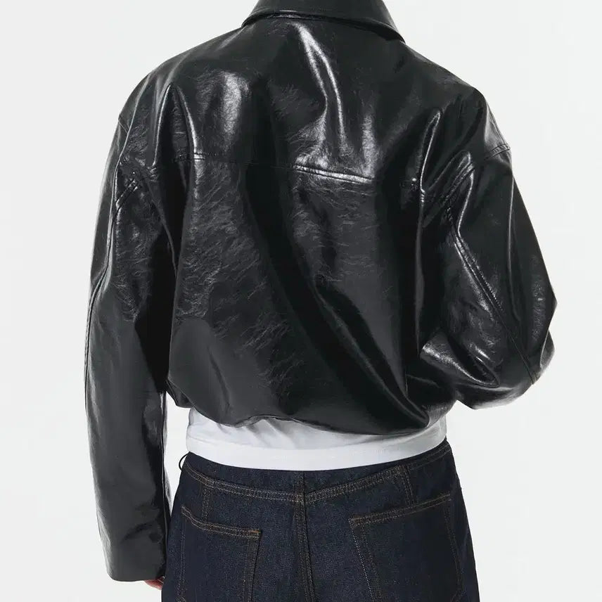 [SOLD OUT] 무신사 우먼즈 페이턴트 신세틱 레더 싱글 재킷