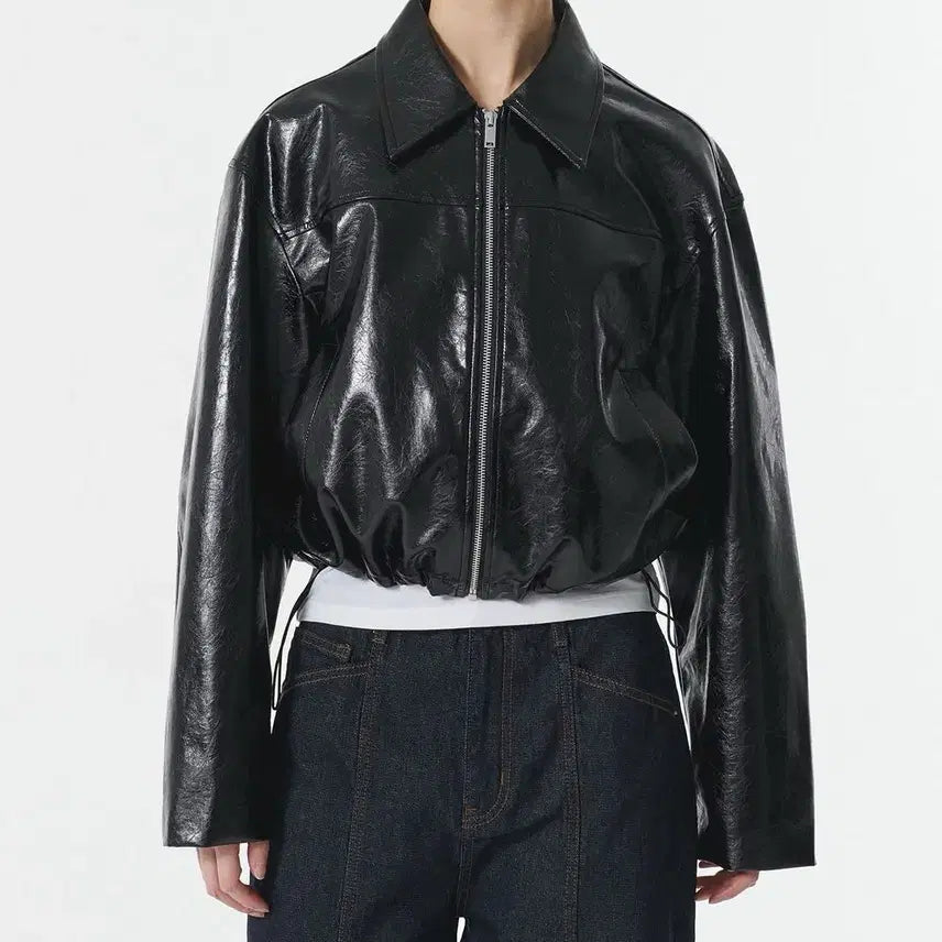 [SOLD OUT] 무신사 우먼즈 페이턴트 신세틱 레더 싱글 재킷
